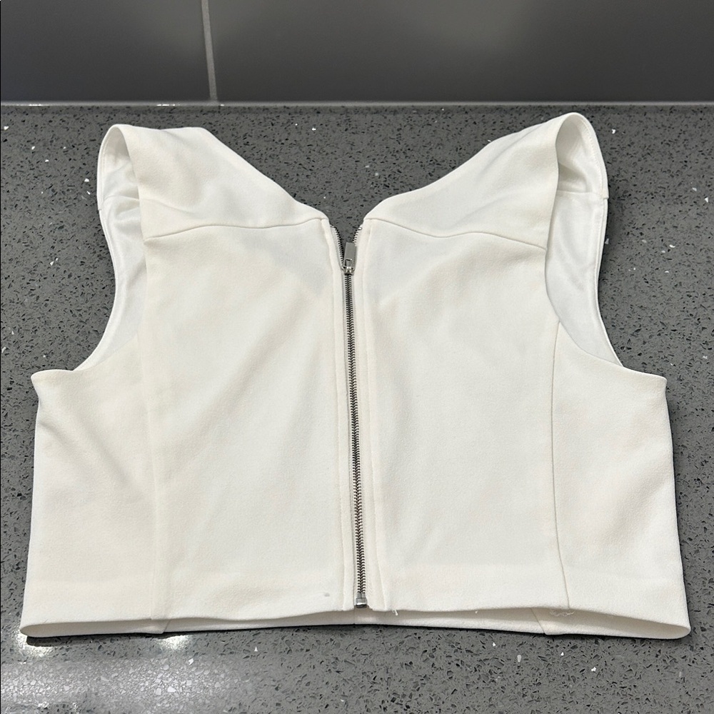 🧡5/$25🧡Dynamite Cream V-Neck Crop Top - Picture 4 of 5